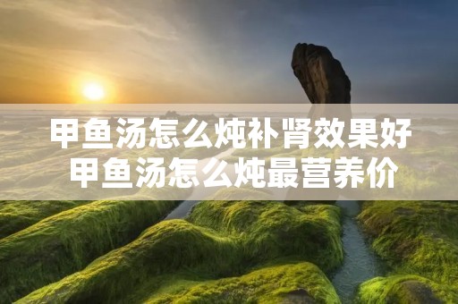 甲鱼汤怎么炖补肾效果好 甲鱼汤怎么炖最营养价值