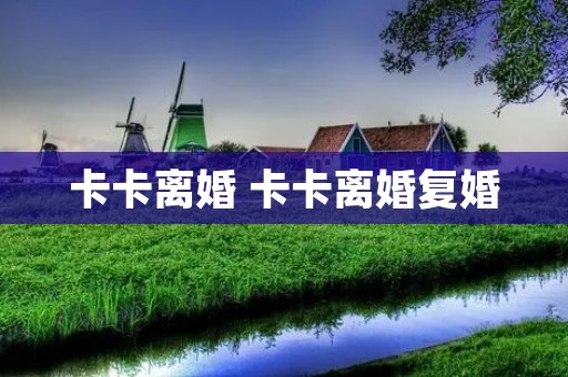 卡卡离婚 卡卡离婚复婚 卡卡离婚 卡卡离婚复婚