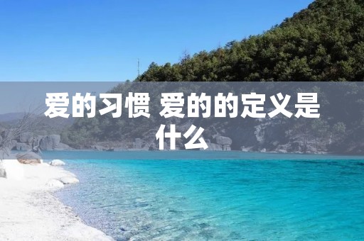 爱的习惯 爱的的定义是什么