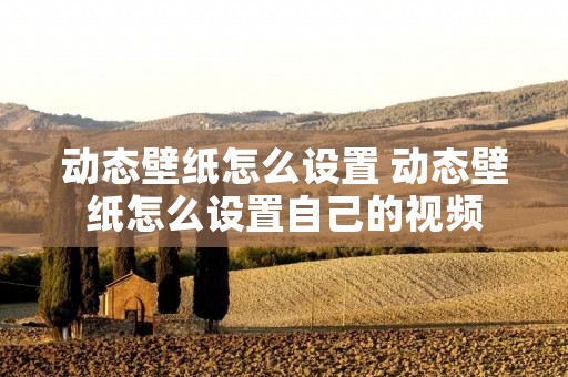 动态壁纸怎么设置 动态壁纸怎么设置自己的视频
