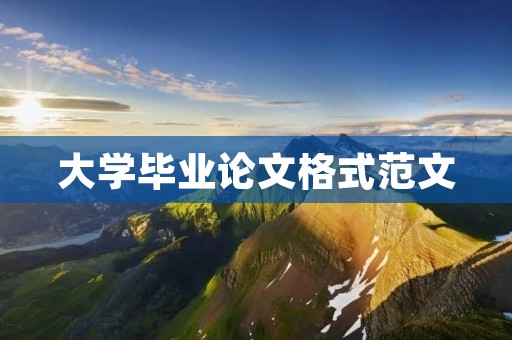 大学毕业论文格式范文