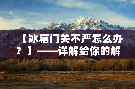 【冰箱门关不严怎么办？】——详解给你的解决方案