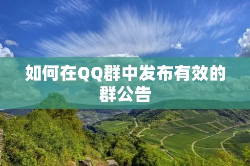 如何在QQ群中发布有效的群公告 如何在QQ群中发布有效的群公告