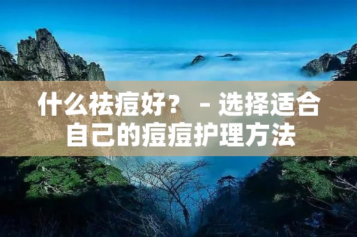 什么祛痘好? – 选择适合自己的痘痘护理方法 什么祛痘好? – 选择适合自己的痘痘护理方法