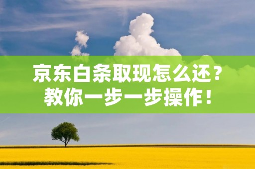 京东白条取现怎么还?教你一步一步操作! 京东白条取现怎么还?教你一步一步操作!