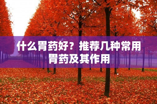 什么胃药好?推荐几种常用胃药及其作用 什么胃药好?推荐几种常用胃药及其作用