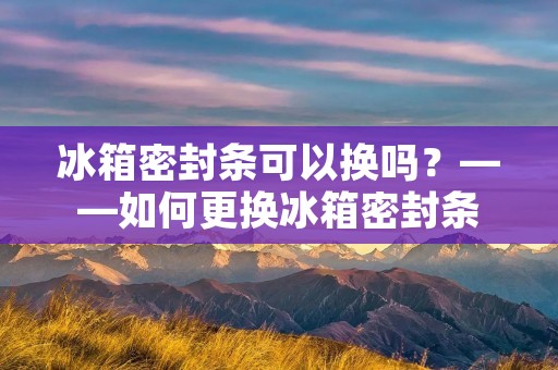 冰箱密封条可以换吗？——如何更换冰箱密封条