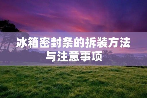 冰箱密封条的拆装方法与注意事项