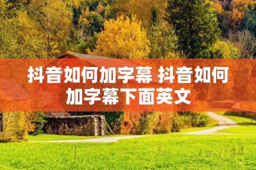 抖音如何加字幕 抖音如何加字幕下面英文