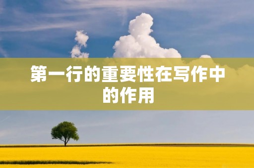第一行的重要性在写作中的作用 第一行的重要性在写作中的作用