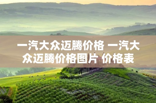 一汽大众迈腾价格 一汽大众迈腾价格图片 价格表