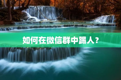 如何在微信群中踢人? 如何在微信群中踢人?