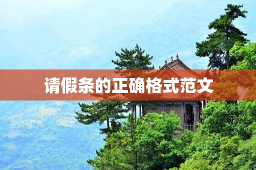 请假条的正确格式范文