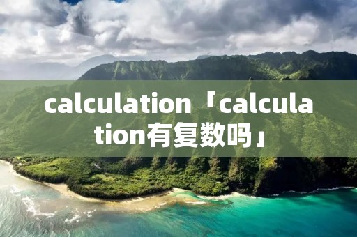 calculation「calculation有复数吗」