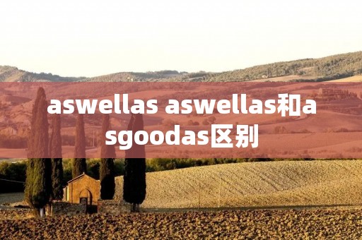 aswellas aswellas和asgoodas区别