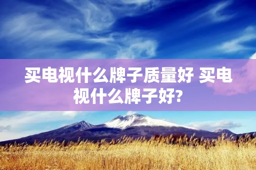 买电视什么牌子质量好 买电视什么牌子好?
