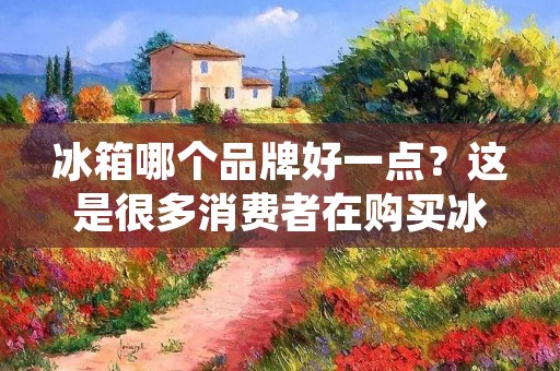 冰箱哪个品牌好一点？这是很多消费者在购买冰箱时所关心的问题。因为冰箱是家庭中必不可少的电器之一，它不仅要保证食物的新鲜度，还要具有节能、静音等特点。那么，下面就让我们来了解一下目前市场上哪些品牌的冰箱比较受欢迎，以及它们各自的特点。