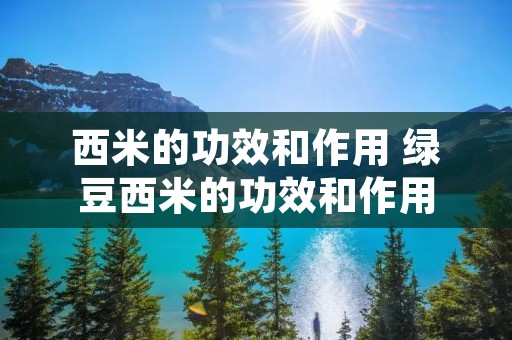 西米的功效和作用 绿豆西米的功效和作用