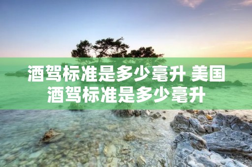 酒驾标准是多少毫升 美国酒驾标准是多少毫升