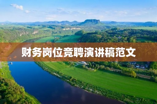 财务岗位竞聘演讲稿范文：展现我的优势与价值