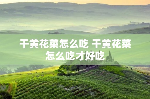 干黄花菜怎么吃 干黄花菜怎么吃才好吃