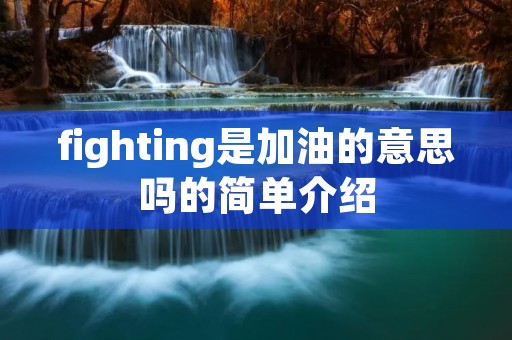 fighting是加油的意思吗的简单介绍