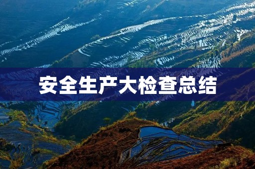 安全生产大检查总结