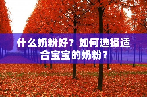 什么奶粉好？如何选择适合宝宝的奶粉？