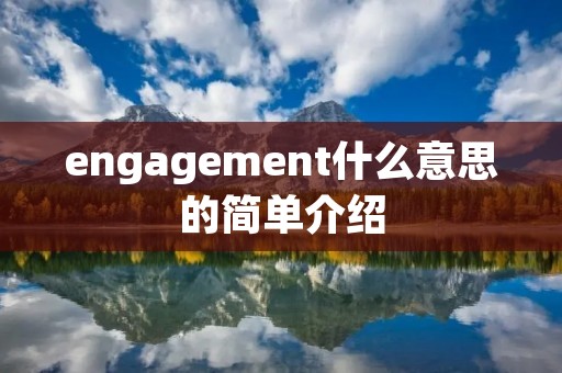 engagement什么意思的简单介绍 engagement什么意思的简单介绍