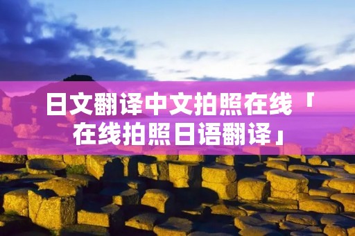 日文翻译中文拍照在线「在线拍照日语翻译」
