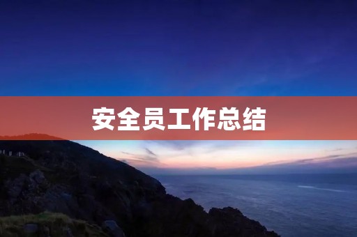安全员工作总结