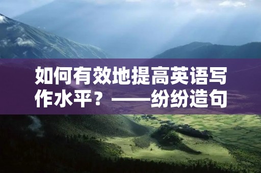 如何有效地提高英语写作水平?——纷纷造句 如何有效地提高英语写作水平?——纷纷造句