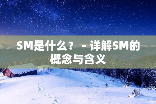 SM是什么？ - 详解SM的概念与含义