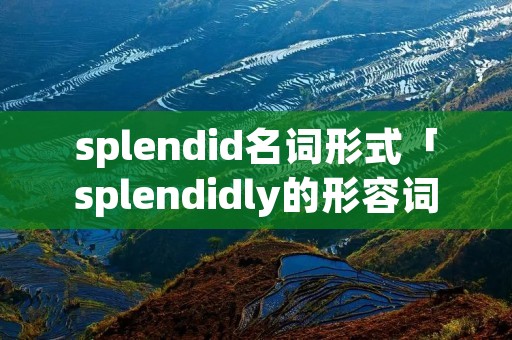 splendid名词形式「splendidly的形容词」