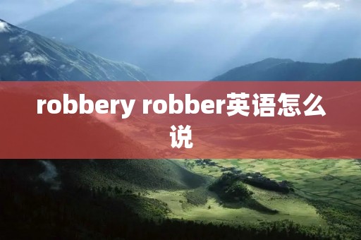 robbery robber英语怎么说