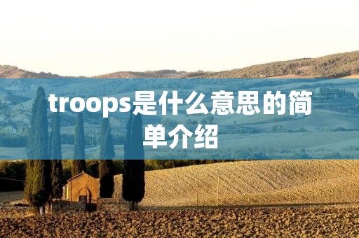 troops是什么意思的简单介绍