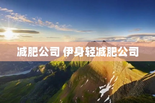 减肥公司 伊身轻减肥公司