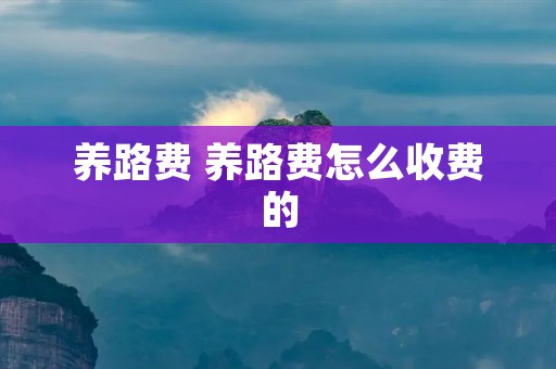 养路费 养路费怎么收费的