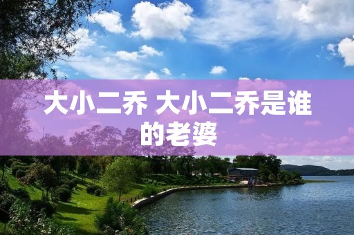 大小二乔 大小二乔是谁的老婆 大小二乔 大小二乔是谁的老婆