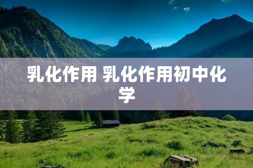 乳化作用 乳化作用初中化学 乳化作用 乳化作用初中化学