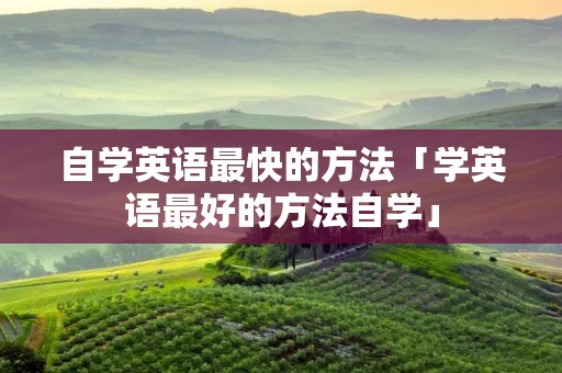 自学英语最快的方法「学英语最好的方法自学」