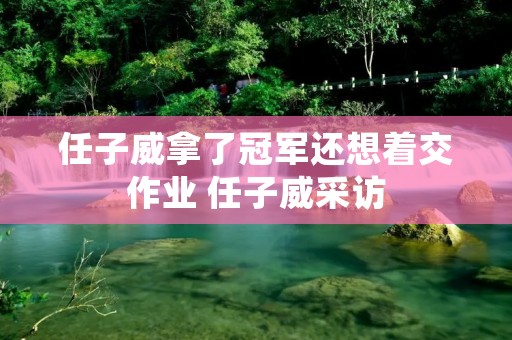 任子威拿了冠军还想着交作业 任子威采访
