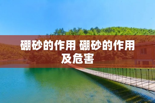 硼砂的作用 硼砂的作用及危害 硼砂的作用 硼砂的作用及危害