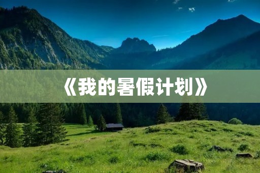 《我的暑假计划》 《我的暑假计划》