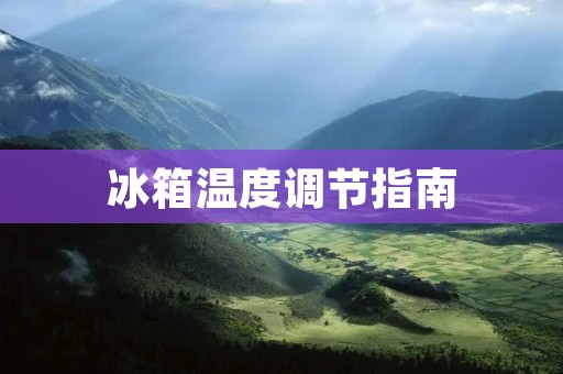 冰箱温度调节指南：如何调整高低温度？