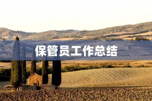保管员工作总结