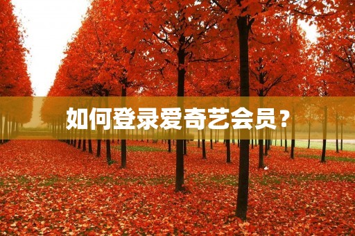 如何登录爱奇艺会员？