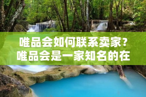 唯品会如何联系卖家?唯品会是一家知名的在线购物平台,为消费者提供各种优质商品。如果您在唯品会购物过程中遇到了问题,那么您可能需要联系卖家。在本文中,我们将为您介绍唯品会如何联系卖家的方法。 唯品会如何联系卖家?唯品会是一家知名的在线购物平台,为消费者提供各种优质商品。如果您在唯品会购物过程中遇到了问题,那么您可能需要联系卖家。在本文中,我们将为您介绍唯品会如何联系卖家的方法。