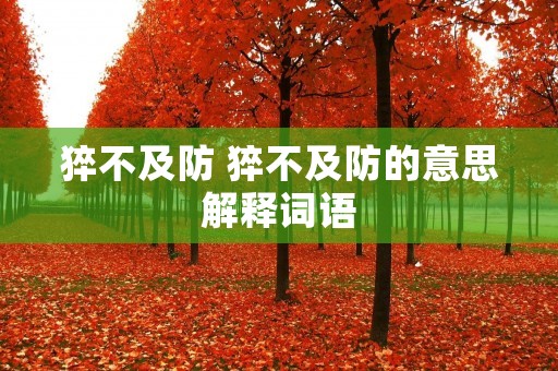 猝不及防 猝不及防的意思解释词语