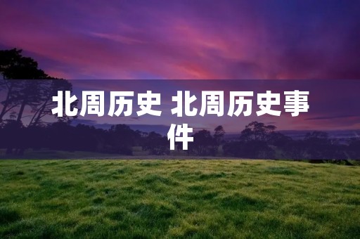 北周历史 北周历史事件